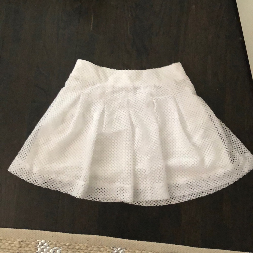White mini skirt